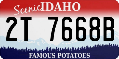 ID license plate 2T7668B