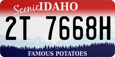 ID license plate 2T7668H