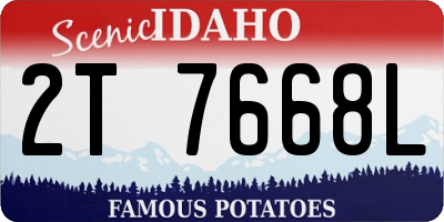 ID license plate 2T7668L