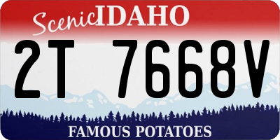 ID license plate 2T7668V