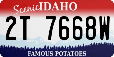 ID license plate 2T7668W