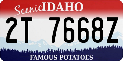 ID license plate 2T7668Z