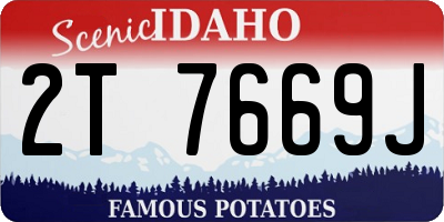 ID license plate 2T7669J