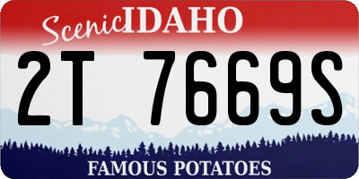 ID license plate 2T7669S