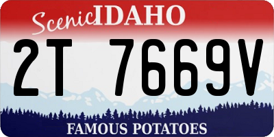 ID license plate 2T7669V