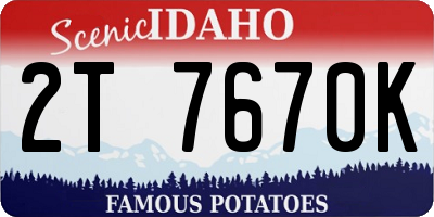 ID license plate 2T7670K