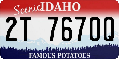 ID license plate 2T7670Q