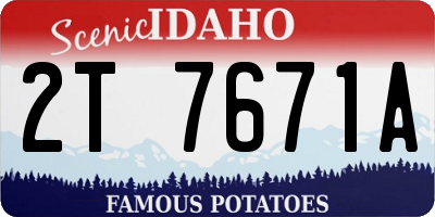 ID license plate 2T7671A