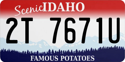 ID license plate 2T7671U