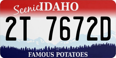 ID license plate 2T7672D