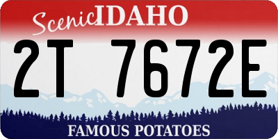 ID license plate 2T7672E