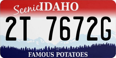 ID license plate 2T7672G