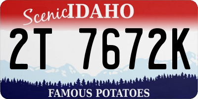ID license plate 2T7672K