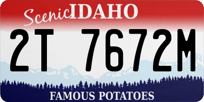 ID license plate 2T7672M