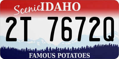 ID license plate 2T7672Q