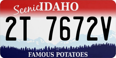 ID license plate 2T7672V