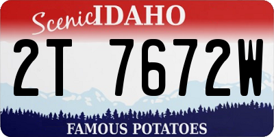 ID license plate 2T7672W