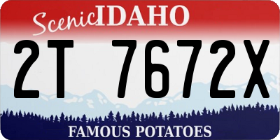 ID license plate 2T7672X