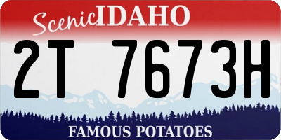 ID license plate 2T7673H