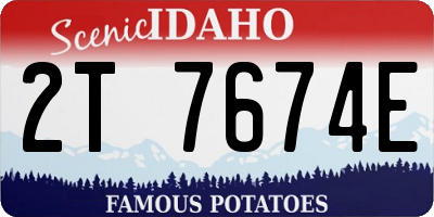 ID license plate 2T7674E