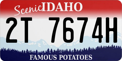 ID license plate 2T7674H
