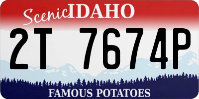 ID license plate 2T7674P
