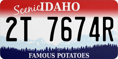 ID license plate 2T7674R