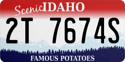 ID license plate 2T7674S