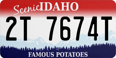 ID license plate 2T7674T