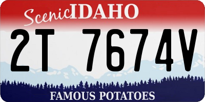 ID license plate 2T7674V