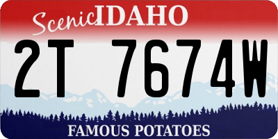 ID license plate 2T7674W