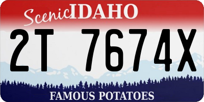ID license plate 2T7674X