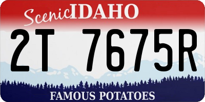 ID license plate 2T7675R