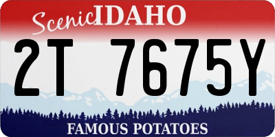 ID license plate 2T7675Y