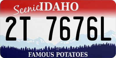 ID license plate 2T7676L