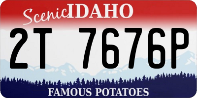 ID license plate 2T7676P