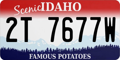 ID license plate 2T7677W