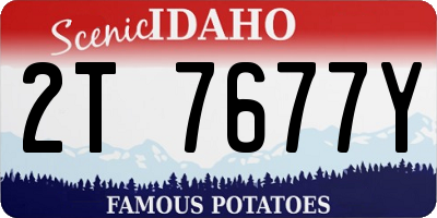 ID license plate 2T7677Y