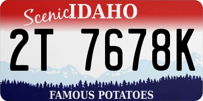 ID license plate 2T7678K