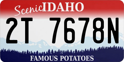 ID license plate 2T7678N