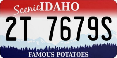 ID license plate 2T7679S