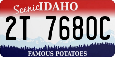 ID license plate 2T7680C