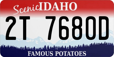 ID license plate 2T7680D