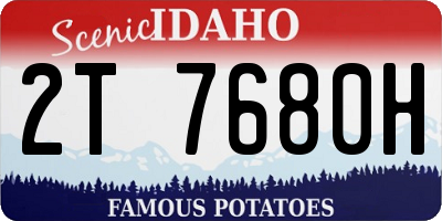 ID license plate 2T7680H