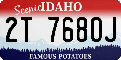 ID license plate 2T7680J