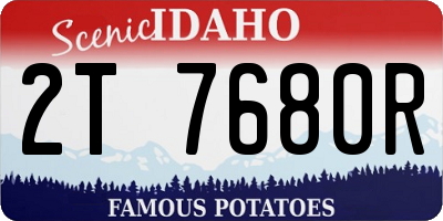 ID license plate 2T7680R