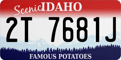 ID license plate 2T7681J