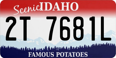 ID license plate 2T7681L