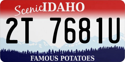 ID license plate 2T7681U