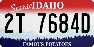 ID license plate 2T7684D